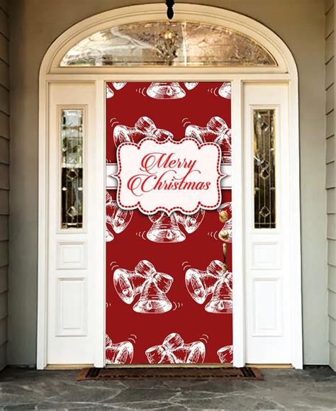 Merry Christmas Front Door Cover Entry Holiday Doors 3d Banner