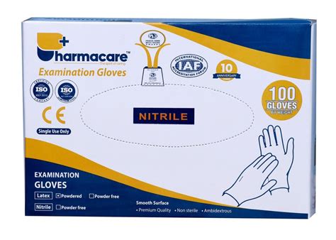 Pharmacare Nitrile Examination Gloves Powder Free At Rs 150box