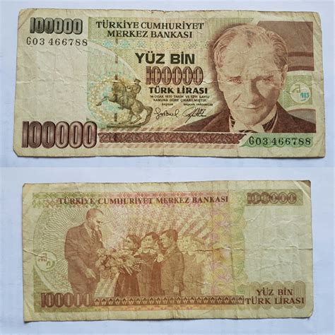 Jual Uang Kertas: Turki Lira - 100000 (Yuz Bin) (Mahar/Koleksi/Uang Kuno) di lapak Gwe Store ...