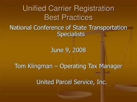 Ppt Unified Carrier Registration Best Practices Powerpoint