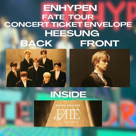 ENHYPEN FATE TOUR Concert Ticket Envelope, Hobbies & Toys, Memorabilia ...