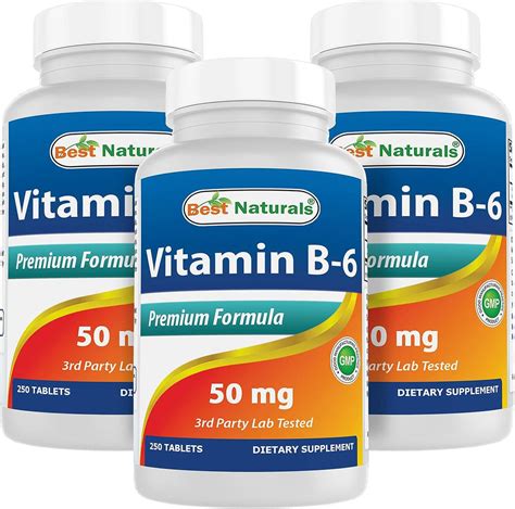 Vitamin B6 50 Mg 250 Tablets 250 Count Pack Of 3 Pattan Australia