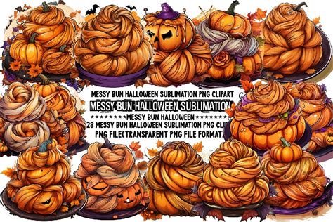 Messy Bun Halloween Sublimation Bundle Graphic By PrintExpert