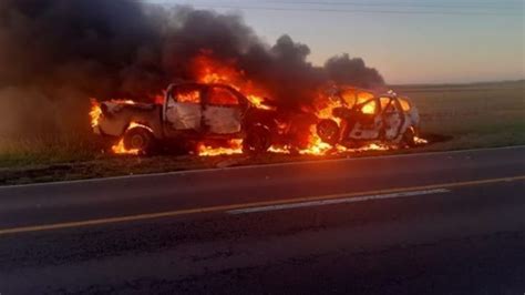 Choque Fatal En La Ruta Se Incendiaron Los Veh Culos Un Matrimonio