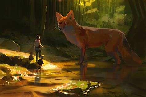 Download Fantasy Fox Hd Wallpaper By Atey Ghailan