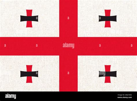 Flag Of Georgia Georgian State Symbol Flag On Fabric Surface Fabric