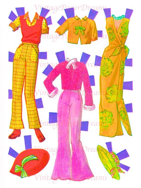 Vintage Paper Doll Printable Pdf Camping Barbie Paper Doll Etsy