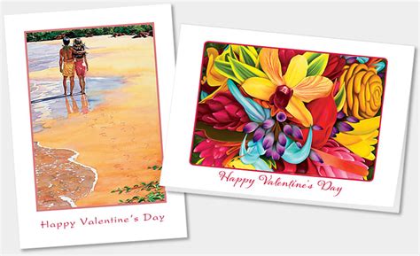 Hawaiian Art Island Art Hawaii Valentines Greeting Cards