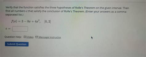 Solved Verify That The Function Satisfies The Three