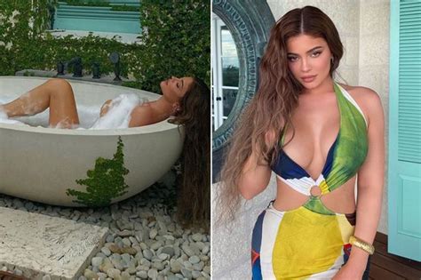 Kylie Jenner S Boobs Spill Out Of Skimpy Bikini As Top Struggles To