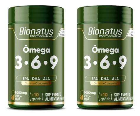 2x Ômega 3 6 9 Green Bionatus 60 Caps Sabor Sem sabor Parcelamento