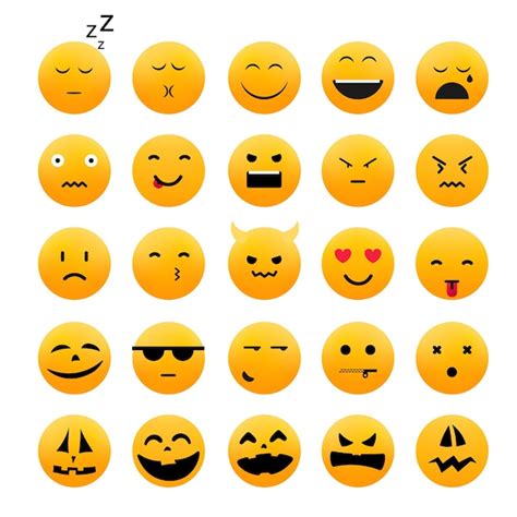 Colecci N De Diferentes Iconos De Emoji Conjunto De Vectores