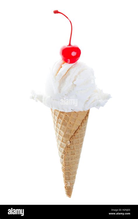 Vanilla Ice Cream Cone Stock Photo - Alamy