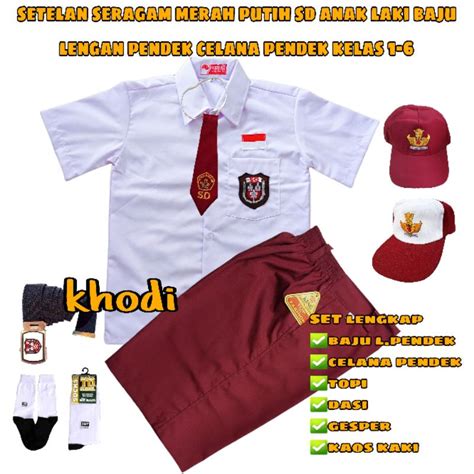 Jual Setelan Seragam Sekolah Merah Putih Sd Anak Laki Laki Baju Putih