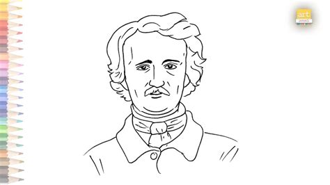 Edgar Allan Poe Face Outline Sketch Easy How To Draw Edgar Allan Poe