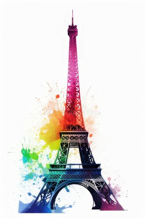 Eiffel Tower Olympic Games In Paris Tour Eiffel Symbol Colorful