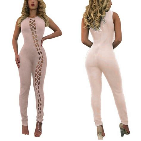 Sexy Hollow Out Long Sleeve Long Jumpsuit