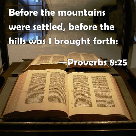 Proverbs 825 Before The Mountains Were Settled Before The Hills Was I