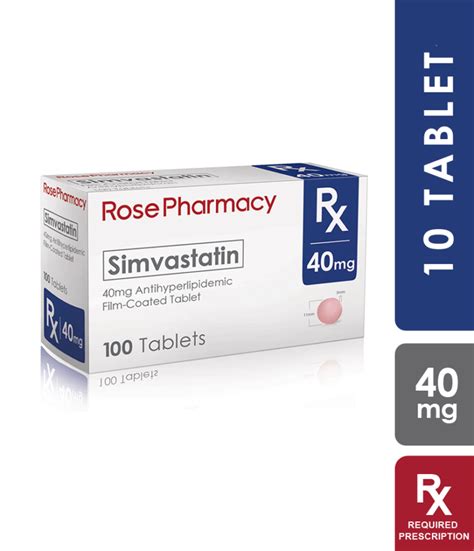 Simvastatin 40mg Tablet Rose Pharmacy Generics Rose Pharmacy