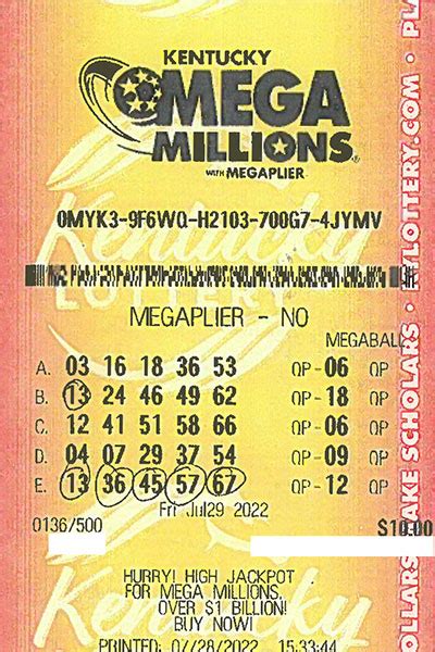 Winning Lottery Ticket Mega Millions