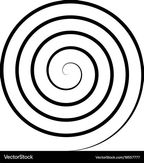 Thin black spiral symbol simple flat Royalty Free Vector