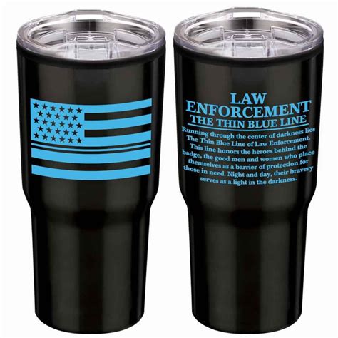 Law Enforcement The Thin Blue Line Timber Insulated Stainless Steel