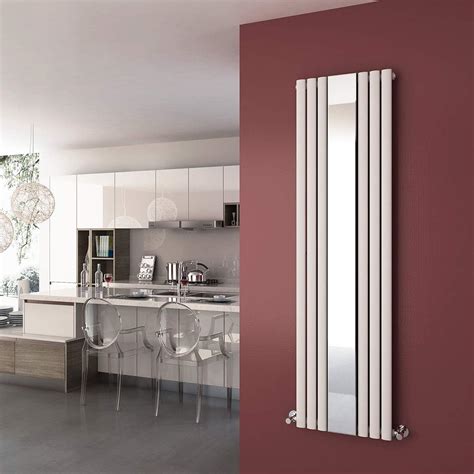 Elegant 1800 X 499 Mm Vertical Mirror Radiator Designer Oval Column Panel Central Heating