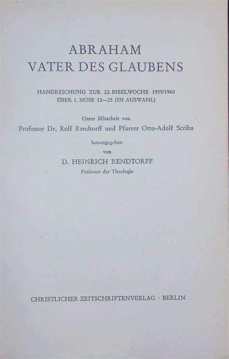 Abraham Vater Des Glaubens Handreichung Zur Bibelwoche