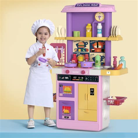 Smartchef Kitchen Playset Kids Play Kitchen And 49 Pcs Toy Accessories