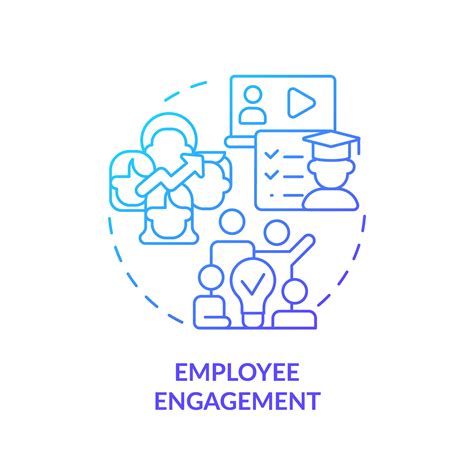 Blue gradient employee engagement icon concept, isolated vector