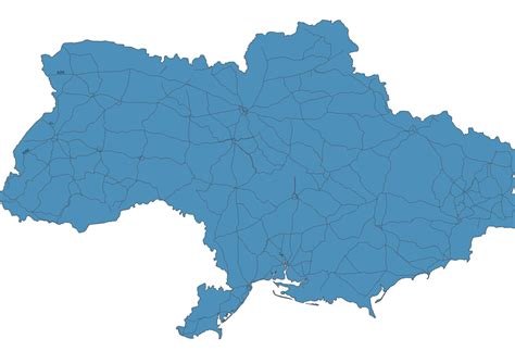 Road map of Ukraine SVG Vector - Map of Roads