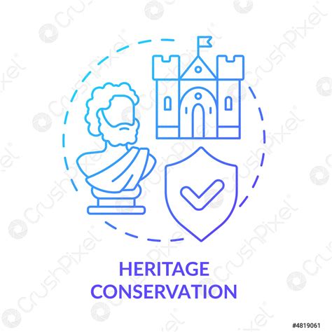 Heritage conservation blue gradient concept icon - stock vector 4819061