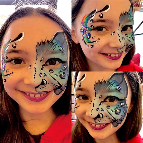 Kitty half face design by Face It Face Painting, Body Art & Glitter Bar | Face painting, Face ...