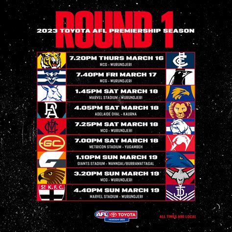 Afl On Twitter The Fixture Is Locked In For Round One Of The