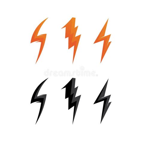 Electric Vector Lightning Icon Logo And Symbols Stock Vector