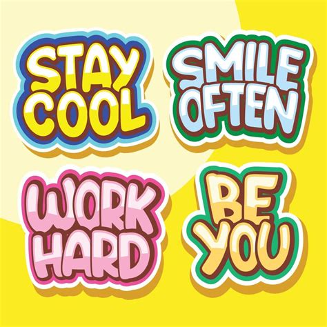 Modern Typography Stickers 5333663 Vector Art At Vecteezy