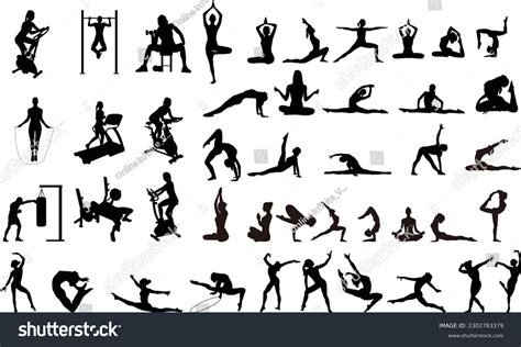 Silhouette Yoga Fitness Vector Scalable Art Stock Vector (Royalty Free ...