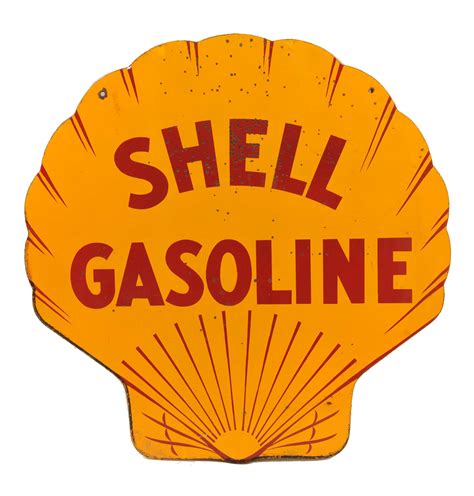 Lot Detail Shell Gasoline Porcelain Shell Shaped Sign