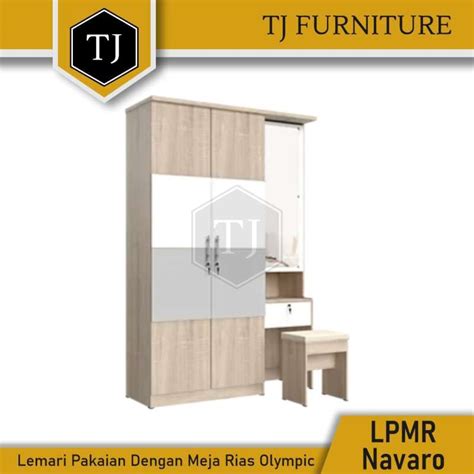 Jual Olympic Lemari Pakaian Kayu Partikel Kabinet Serbaguna Meja