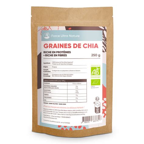 Graines de Chia Bio 250g riche minéraux Shopping Nature