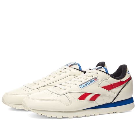 Reebok Classic Leather 1983 Vintage White Black And Vector Blue End