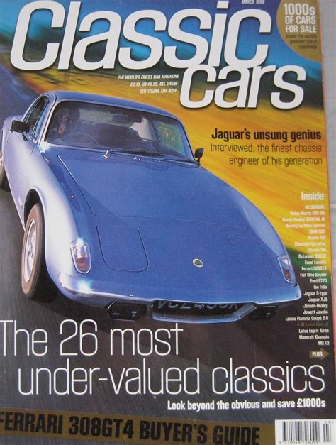 Classic Cars Magazine 031999 Featuring Austin Healey Ford Gt70 Lotus