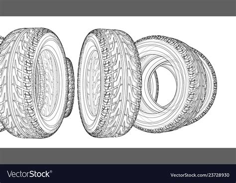 car tires concept rendering   royalty  vector image