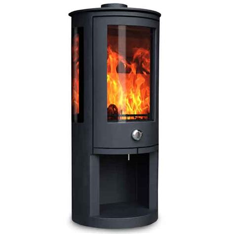 Oak Stoves Zeta 5kw Multifuel Stove With Log Store And Side Glass £