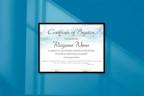 Editable Baptism Certificate Template Printable Minimalist Certificate