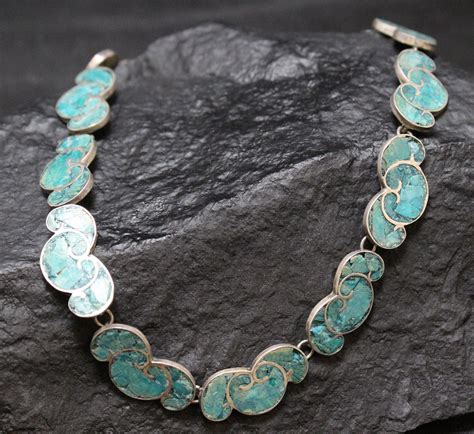 Sterling Silver Turquoise Inlay Necklace