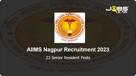 Aiims Nagpur Recruitment Apply Online For Senior Resident Posts