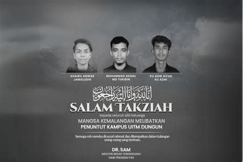 Kemalangan Maut Pelajar Uitm Dungun Mb Ucap Takziah