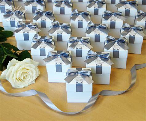 Elegant Silver Wedding Bonbonniere Wedding Favor Boxes With Etsy