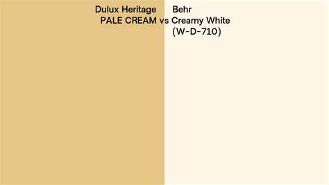 Dulux Heritage Pale Cream Vs Behr Creamy White W D Side By Side